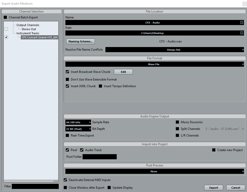 garritan instant orchestra export